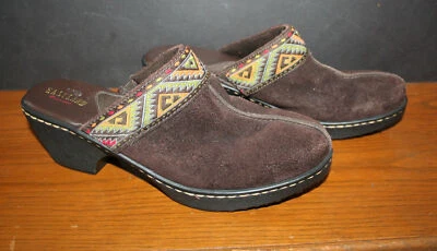 Zuecos para mujer Eastland de gamuza de cuero mulas suroeste talla 9M sin cordones Foto 1 de 4