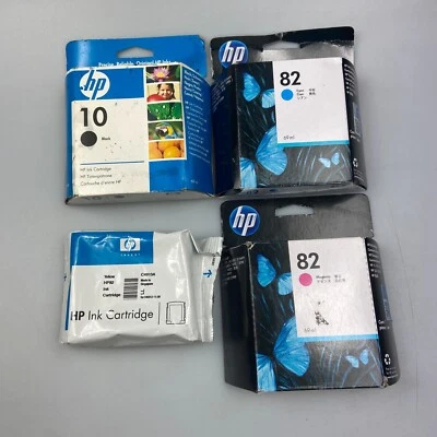 Set cartucce inchiostro originale HP 10 nero + HP 82 C/M/Y alta capacità IVA inclusa - Immagine 1 di 3