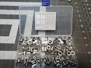 120 PCS M3-M1 Aluminum Rivet Flat Head Threaded Set Rivet Nuts Blind Nutsert Kit - Picture 1 of 2