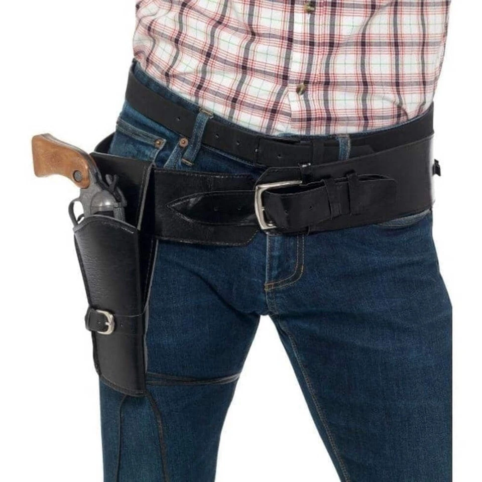 Single Holster Faux Leather with Belt Adult Black - Image 1 of 1