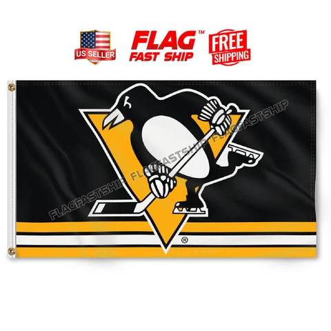 Pittsburgh Penguins 3x5 Flag Man Cave New Flags Wall Decor Sign FREE Shipping Cover