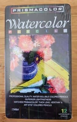 Prismacolor Watercolor Pencils 12ct. Water-soluble, Assorted Colors, NEW/Sealed - Image 1 of 4
