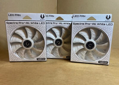LOT 3x BitFenix Spectre Pro 140mm GREEN LED Case Fan 3-pin * BFF-WPRO-14025G-RP Foto 1 de 4