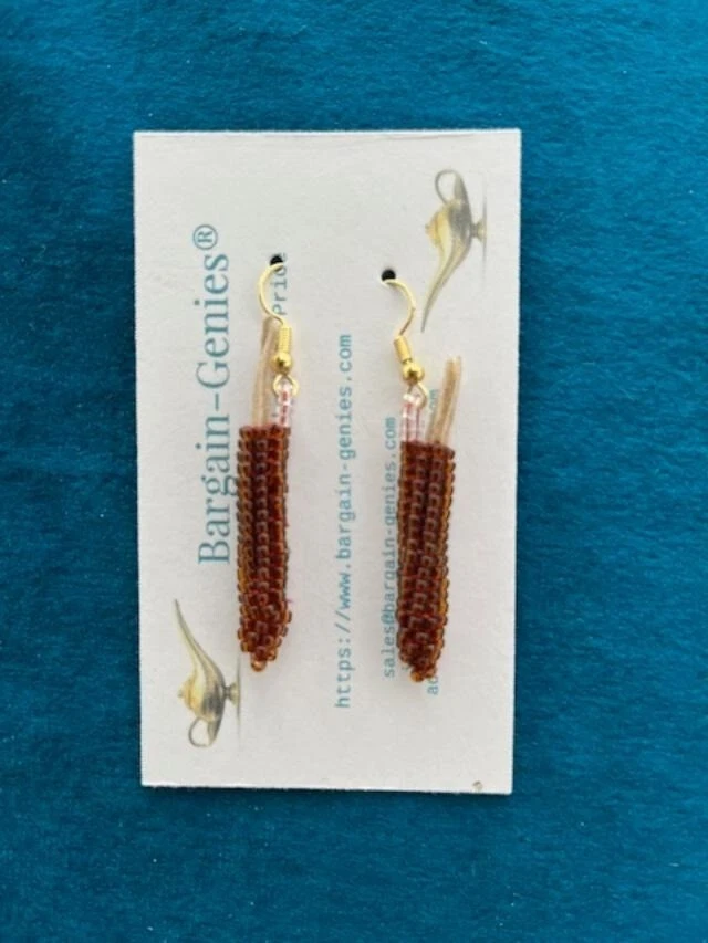 ** OFERTA especial Pendientes de cuentas a mano de maíz aspecto muy realista Foto 1 de 1