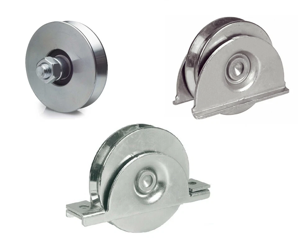 RUOTA RUOTE PER CANCELLO CANCELLI SCORREVOLE GOLA V CON PERNO PIASTRA - Immagine 1 di 1