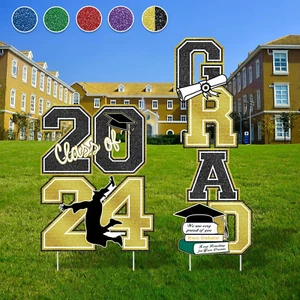 Graduation Decorations Class of 2024Graduation Yard SignYellow Congrats Grad C - Picture 1 of 6
