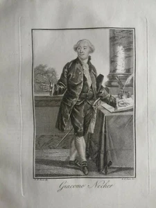 1815 - STAMPA ANTICA CALCOGRAFIA - GIACOMO NECKER + BIOGRAFIA - Foto 1 di 2
