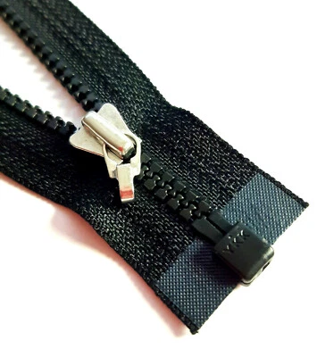 Cerniera nera divisibile Vislon 3 YKK cerniera Fermuar Cipzár Молния - Immagine 1 di 3