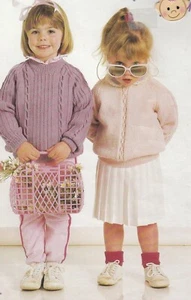 Children's cardigan sweater copy knitting pattern 4 - 12 years 5 ply - Picture 1 of 2