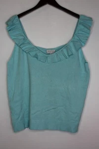 Woman's Sofia Jeans by Sofia Vergara 2-Way Ruffle Tank Top Blue XL - Picture 1 of 2