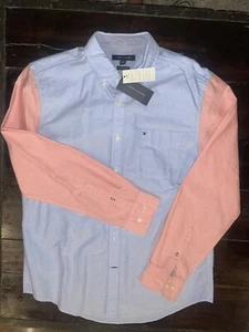 Tommy Hilfiger Custom Fit Oxford Long Sleeve Button Down Men's Shirt Large NWT - Picture 1 of 4