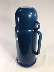 10" Thermos Brand Blue Plastic Thermos Bottle MCM 0.45 Liters - Picture 1 of 7
