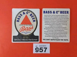 Vintage Beer Mats ×2 Bass And Co Export Strength Unused - Picture 1 of 6