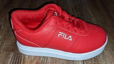 Fila toddler boys red leather sneakers size 9 - Image 1 of 4