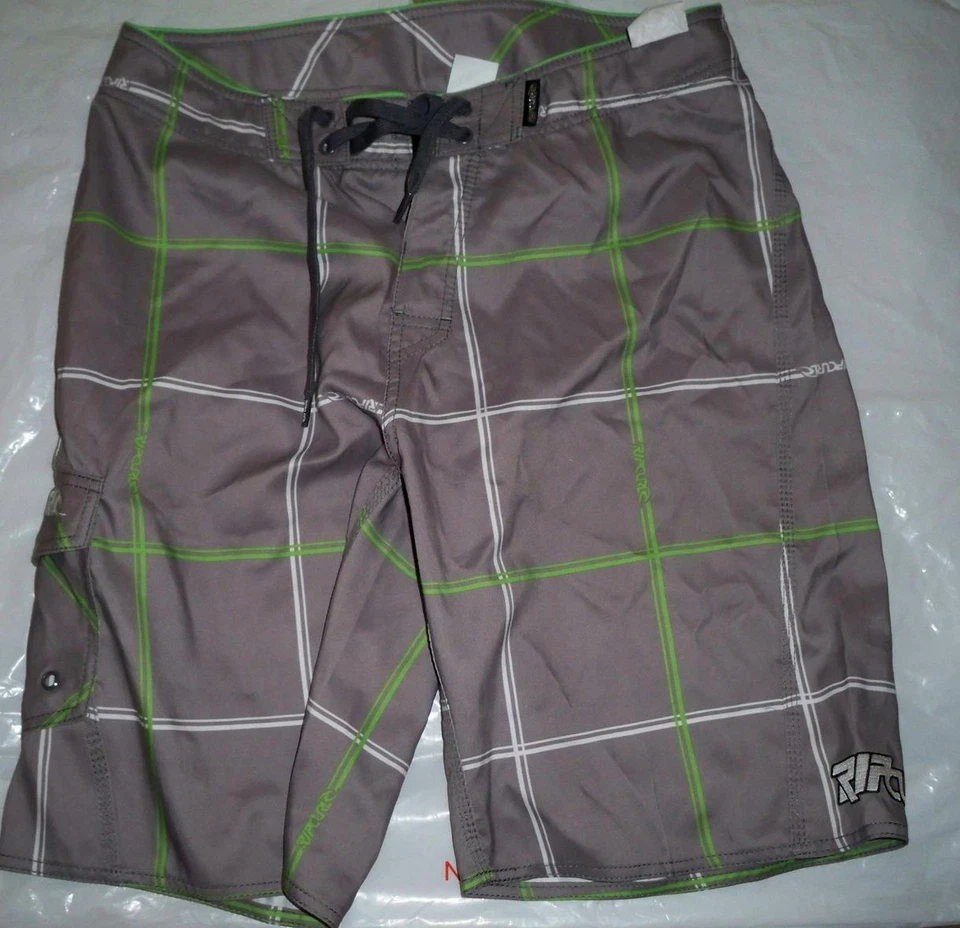 MEN'S GUYS RIP CURL big checkered PRINT BOARDSHORTS SWIM SUIT NEW $54 - Image 1 of 1