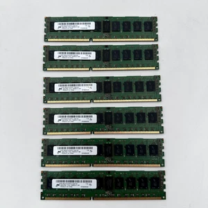 Lot of (6) Micron MT18KSF51272PDZ-1G4D1AD 4GB 2RX8 PC3L-10600R ECC Server Memory - Picture 1 of 5