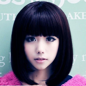 Mujeres Negro Flecos BOB Elegante Disfraz Fiesta Función Medio Pelo Corto Pelucas Completas - Imagen 1 de 9