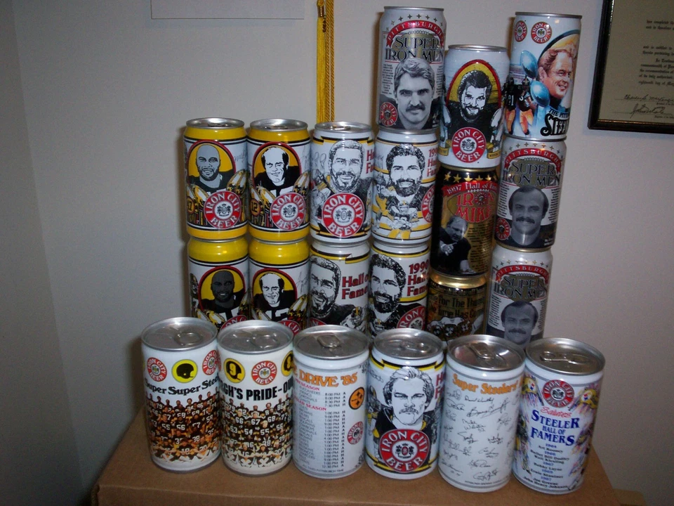 Latas de cerveza Pittsburgh Steelers ELECCIÓN Lambert ¡¡PRECIOS MÁS BAJOS!! Iron City VACÍO Foto 1 de 1