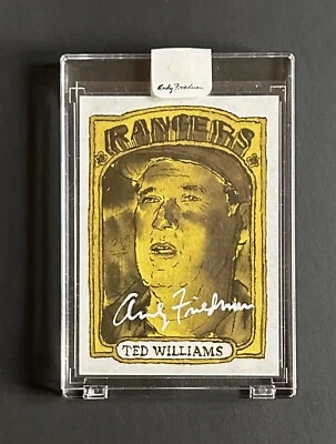 2022 Topps Spotlight 70 II TED WILLIAMS Artist Signed Andy Friedman Auto SSP 1/1 - Image 1 of 2