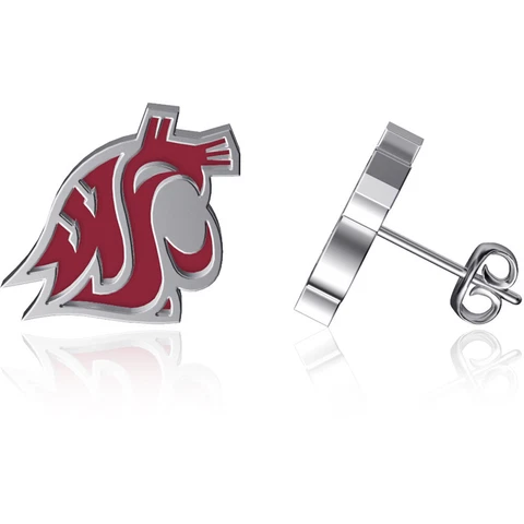 Dayna Designs Washington State Cougars Enamel Post Earrings Cover