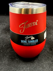 NEW Fiesta 15 Oz Stainless Stemless Red Double Wall Wine Tumbler w/Lid BPA Free - Picture 1 of 4