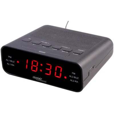 auvisio UKW-Radiowecker mit 2 Weckzeiten und LED-Anzeige, Schlummer-Funktion - Bild 1 von 4