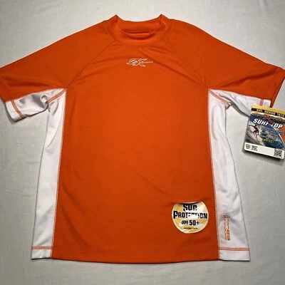 Nuevo con etiquetas Nuevo Top de Surf Zero Exposure Protección Solar UPF 50+ Niños Mediano 10/12 Naranja Foto 1 de 4