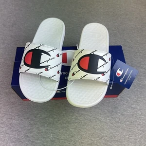 Champion Women's Super Slide Script Slide Sandals White Size 10 NEW IN BOX - Picture 1 of 5