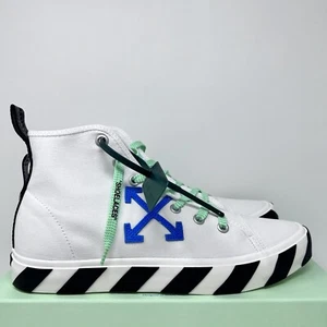 Off-White Vulcanized Mid Top Men's Sneakers Size 45 EU/ 12 US White Black - Picture 1 of 9