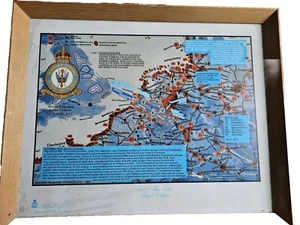 Reprint RAF Bomber Command Map By Mercator Opcharts Framed 21" X17" 1942 Cologne - Picture 1 of 18