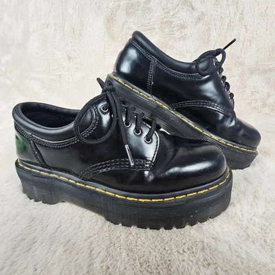 Zapatos para mujer Dr. Martens negros talla 8 EE. UU. espuma viscoelástica con cordones gruesos 8053 cuádruples Foto 1 de 4