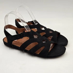 L'Amour Des Pieds DENISHA sandalo piatto donna US 8,5 pelle nera supporto arco plantare - Foto 1 di 7