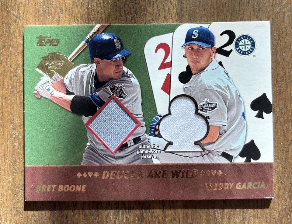 Bret Boone / Freddy Garcia 2002 Topps 5 cartas Stud Deuces Are Wild Relics #5D-BG Foto 1 de 3
