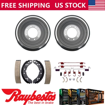 Kit de herrajes de tambores de freno y zapatas de freno trasero para Ford E-250 Econoline 1976-80 Foto 1 de 4