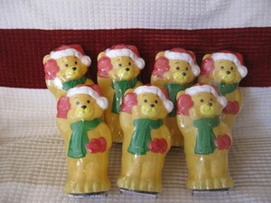 VTG 7 New 9" bears Christmas Toro Pathway light Topper Covers Blow mold - Picture 1 of 5