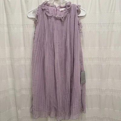 Nuevo con etiquetas Vestido Exuberante Plisado con Volantes Lila Púrpura Para Mujer Pequeño Cóctel Fiesta Foto 1 de 3