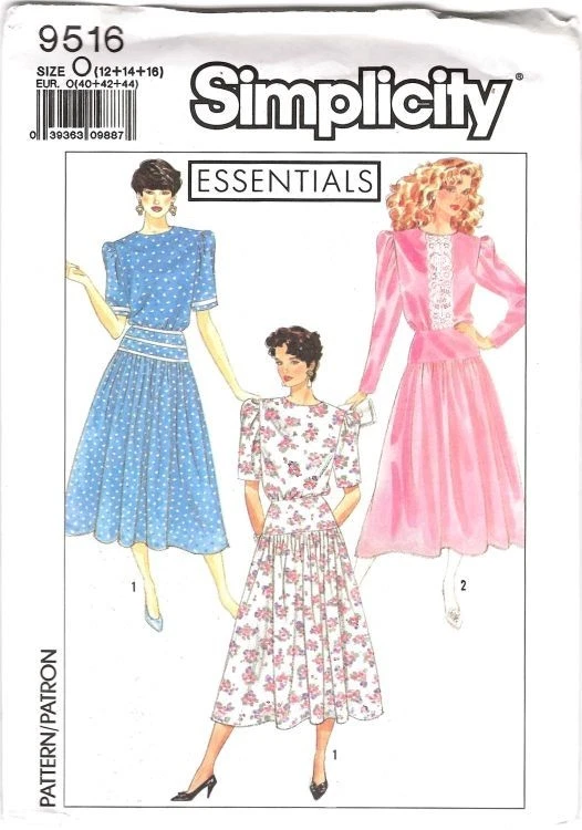 Pattern Simplicity Women's Sewing Misses Petite Dress Size 12-16 VINTAGE 80s NEW - Image 1 of 2