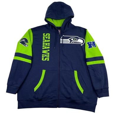 Seattle Seahawks Hoodie Men Sz 3XL NFL Full Zip G-III Blue Green Sweatshirt - Image 1 of 4