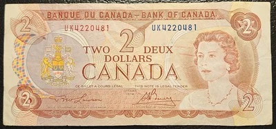 1974 CANADA 2 DOLLAR BILL / NOTE - Image 1 of 2