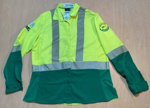 Camisa de empleado con botones Waste Management Aramark Flexfit amarilla mediana - Imagen 1 de 9