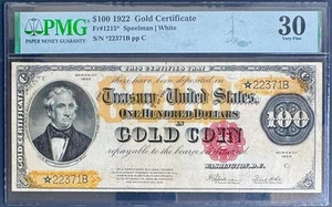 1922 $100 Dollars Gold Certificate Fr#1215*PMG 30 VF Star Note.Very Rare!Scarce! - Picture 1 of 2