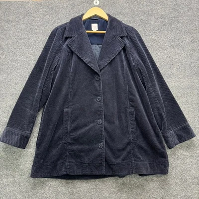 Blazer de veludo feminino J Jill tamanho pequeno azul marinho botões âncora jaqueta casual - Imagem 1 de 4