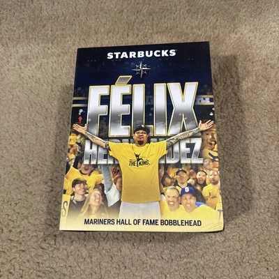 Felix Hernandez Seattle Mariners Hall of Fame Bobblehead, Starbucks, Unopened  - Image 1 of 4