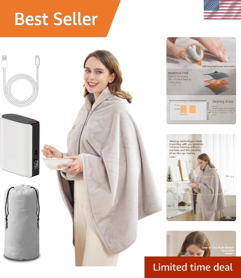 Electric Blanket Throw with 3 Heating Levels - Image 1 of 4