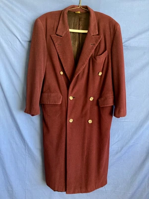 Abrigo de Colección Años 80 Para Hombres Doble Pecho Rojo Violeta Retro Años 40 Look Chaqueta 42-44 Foto 1 de 4