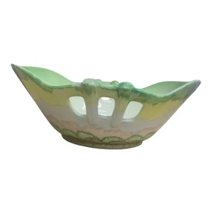 Beswick Fruit Bowl Green Pink Design Candy Dish Planter Ceramic Vintage Retro - Picture 1 of 8