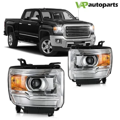 Conjunto de faros laterales conductor + pasajero para GMC Sierra 2014-2019 Foto 1 de 4