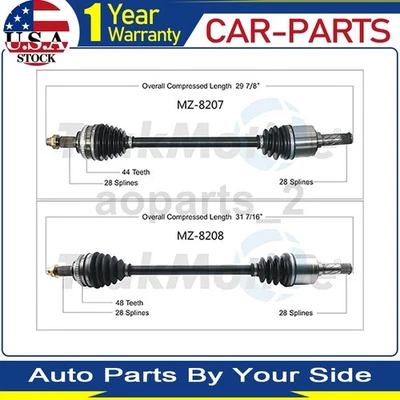 2 ejes traseros TrakMotive CV eje articulado para Mazda MX-5 Miata 2015 2014 2008 2007 Foto 1 de 3