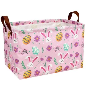 Kid Large Empty Easter Basket Personalized Fabric Bunny Easter Basket for Boy an - Picture 1 of 7