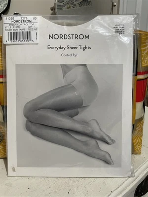 Medias superiores Nordstrom Everyday Sheer Control suaves topo talla grande  Foto 1 de 4